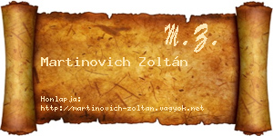 Martinovich Zoltán névjegykártya